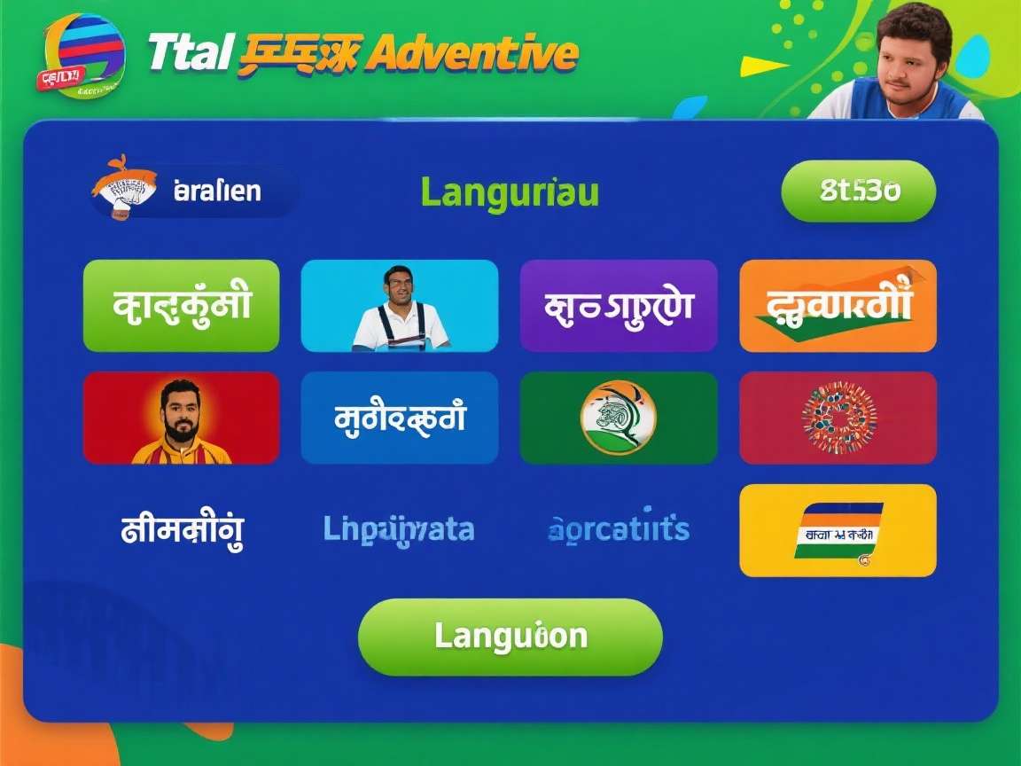 Indian Table Tennis Adventure language selection screen